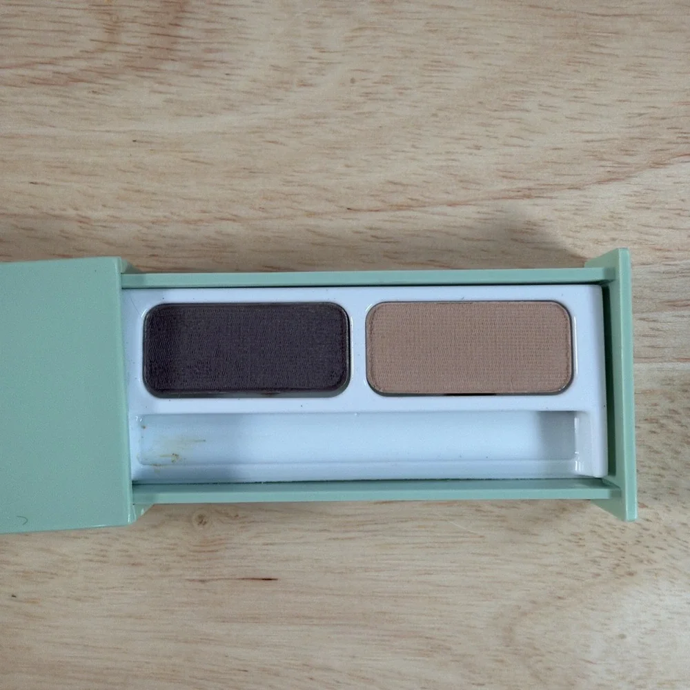 Clinique Eyeshadow Duo Pair of Shadows Pure Cream‎ Charcoal 0.08oz 2g Disc New